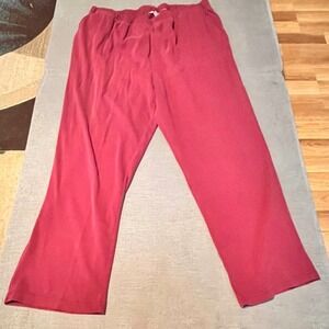 Woman Within Red Knit Lounge Pants Elastic Waist Tall Size 3X